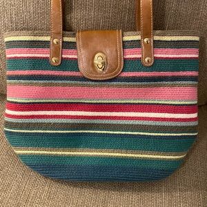 Striped purse and coin purse